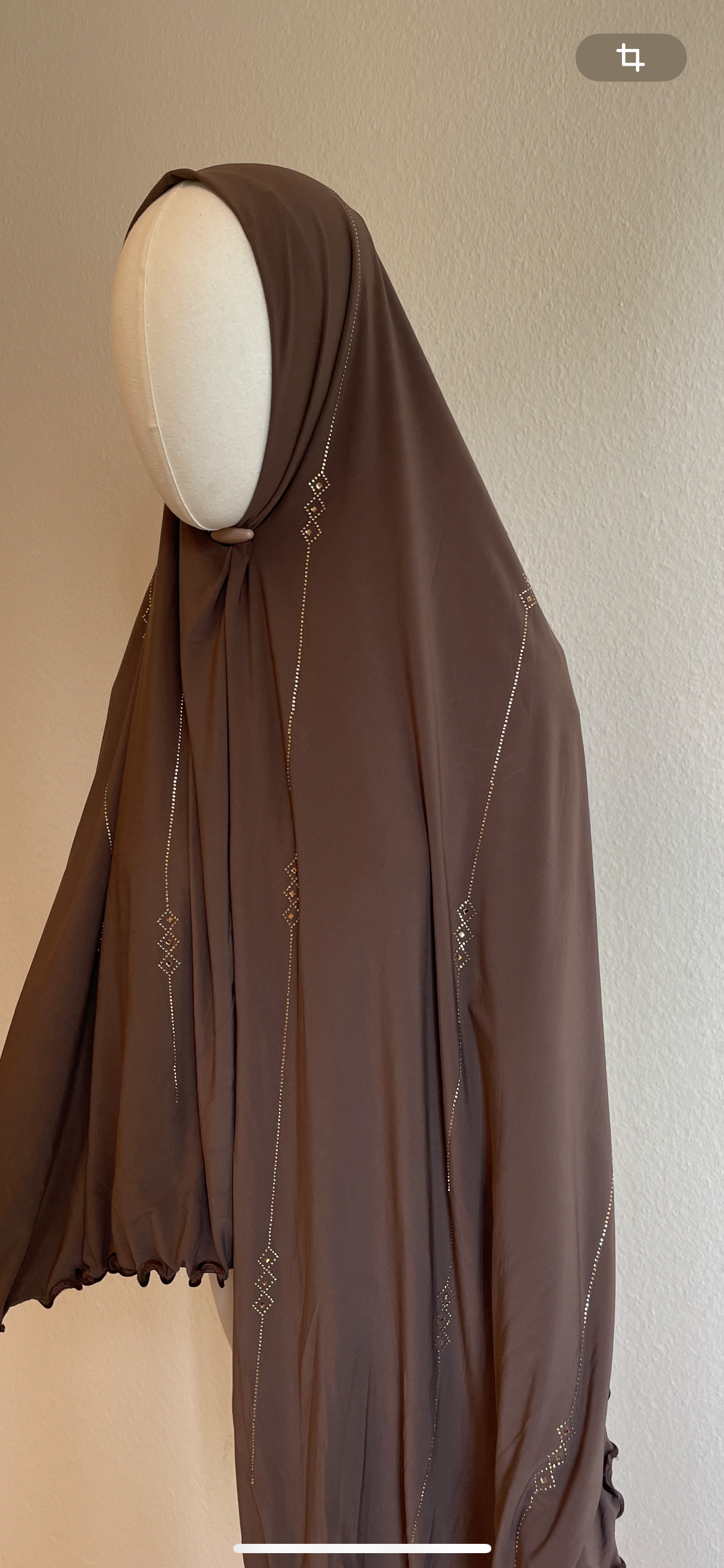 Premium Jersey Hijab mit Steinen und Wellen